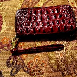 Brahmin Pecan Melbourne Double Zipper Wallet